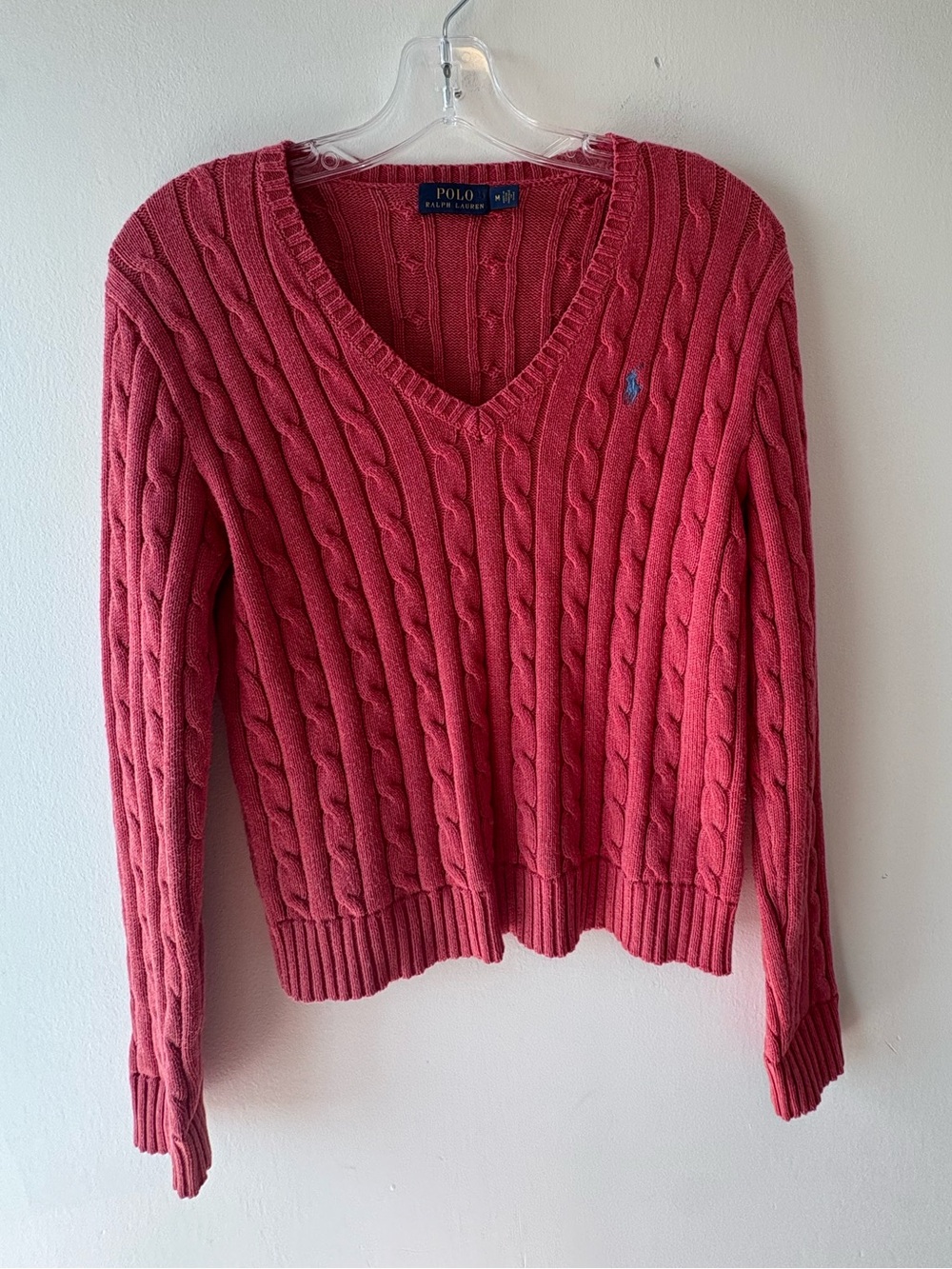 Polo Ralph Lauren Women’s Cable Knit V-Neck Cotton Sweater - Picture 2 of 8
